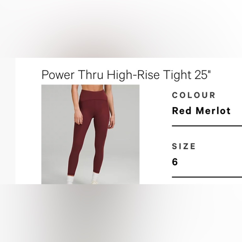 Lululemon Power Thru High-Rise Tight 25”